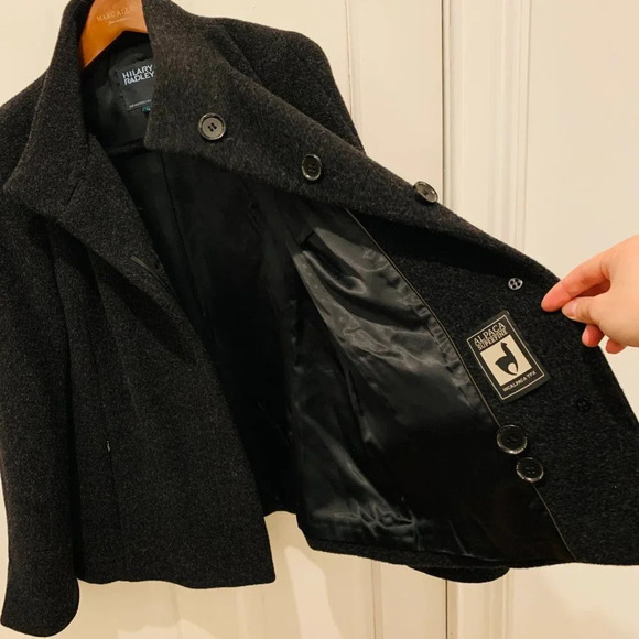 Hilary Radley 12 M/L Black Alpaca Wool Coat Jacket Made In Peru - Picture 8 of 16